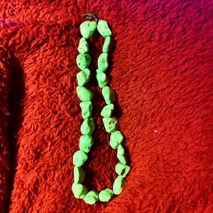 🌴Handmade Lime green stone necklace